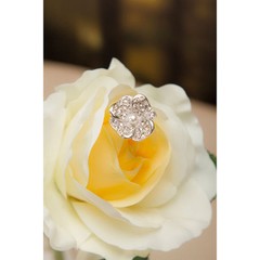 DAVID TUTERA™ ILLUSION RHINESTONE AND PEARL SILVER FLOWER PICKS – 6 PIECES