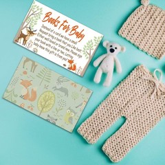 Woodland Creature Books for Baby Shower Request 50 Count (Pack of 1), brown