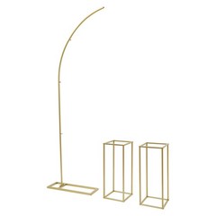 GOLD Metal Wedding Stand For Wedding Events Party Rectangular+Arch 3pcs