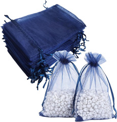 4×6 Inch Organza Gift Bags with Drawstring for Jewelry,Candy,Set of 100 Navy Blu