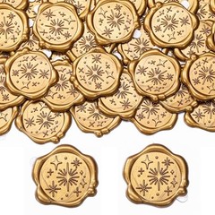 Star Wax Seal Stickers Pack Antique Gold Self Adhesive 50 Star, Antique Gold