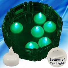 NEW 36 Green Led Floating Floral Tea Light Candle for Wedding Centerpiece Decor