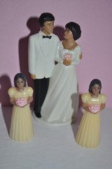 Vintage Coast Novelty Bride & Groom Wedding Cake Topper 1984 *REPAIRED*