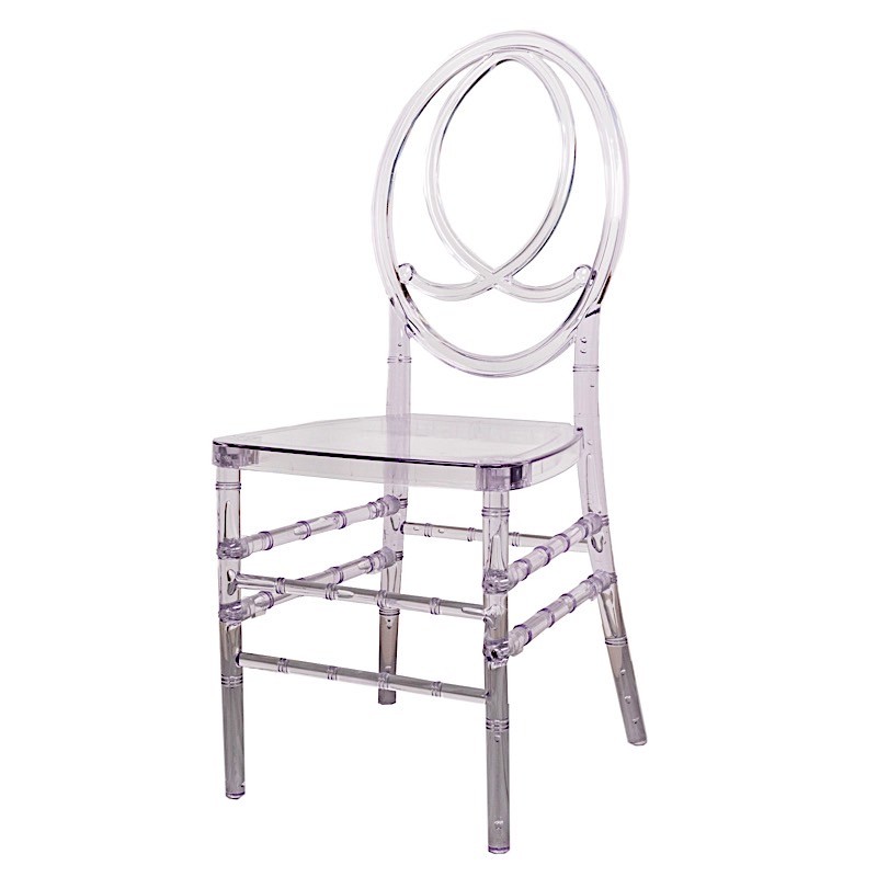 Clear Stackable Transparent Acrylic Chiavari Chair Armless Oval Back Party Event