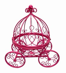Cinderella Carriage Decorative Hot Pink Metal for Sweet 16 Party Centerpiece