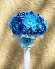 Satin and lace Shabby Chic Handmade Wedding Bouquets