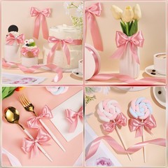 woric Pink Ribbon 1 Inch 50 Yards Bow Satin 1 inch x 1800 inches,