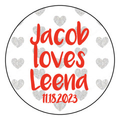 12 Favor Labels Wedding Anniversary Birthday 2.5″ Gold Choice Design Personalize