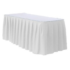 Table Skirt 14′ Linear Premium Polyester for table 4 feet x 30″ +40 color