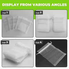 50 Pieces 4 by 6 Inch Organza Gift Bags Drawstring Jewelry Pouches Wedding4182