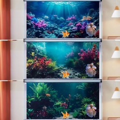 COMSUN 3 Pack Aquarium Background, 24×12 inches Polyester Aquarium Background…