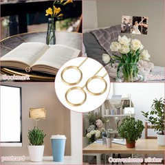20Pcs Item Stand Place Card Holder, Round Shape Gold Picture Holder Table Number