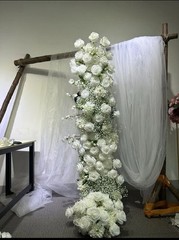 Artificial White & Green Wedding Garland Arrangement 36ft Roses and hydrangeas