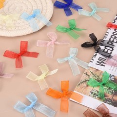 52 Pcs Mini Ribbon Bows, 2″ Tiny Bows Organza for Crafts, Mixed Colors