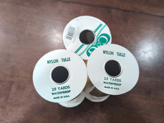 (Lot of 3) Nylon Tulle Shear Fabric (6″x 25yds) Maze, 75 Yards Total