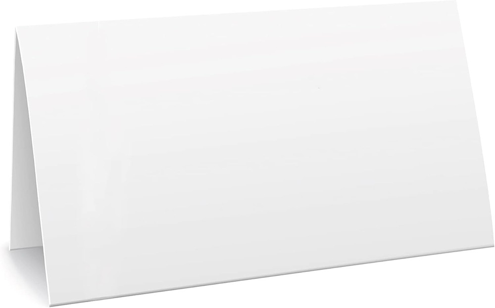 2 x 3,5″Plain White Folding Tent Cards (Set of 100) – 4×3,5″Folds to 2×3,5″Simpl