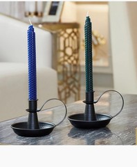 AlsoLife Retro Iron Taper Candle Holder，Black Candlestick Holders Black
