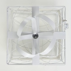 Wedding Card Box 8.5» L X 9» W X 11.2» H – Elegant White Metal Design