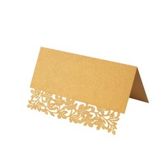 50 GOLD Paper Table Name PLACE CARDS Laser Cut Leaf Vine Design Party Events