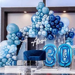 14 Balloon Number, 40 Inch Blue Foil Balloons Giant Jumbo Helium Blue Number 14