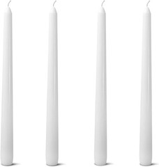 White 10-Inch Taper Candles: Unscented Smokeless Dripless 4 Pack,