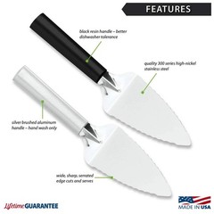 Rada Cutlery Serrated Pie Server (R120), 4.13″ x 2.38″ Stainless Steel Face, …