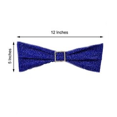 10 Royal Blue Glittered Spandex CHAIR SASHES Wedding Party Reception Decorations