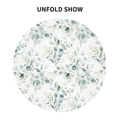 Spring Leaf Floral Sage Green Tablecloth Round 60 Inch 60″Round Sage Green Leaf