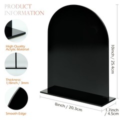 5 Pack Blank Black Arched Acrylic 8×10 In Wedding Table Signs With Stands