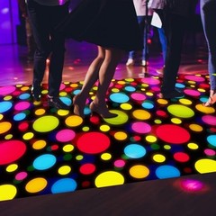 Pcs8 x 39 Inch Disposable Circle Dot Neon Floor 80 90s Party Decorations DIY 1