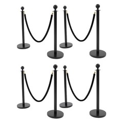 Crowd Control Barriers, Stanchion Posts with Ball Top – Durable Steel Set