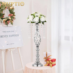 2 Pcs Silver Wedding Centerpieces Flower Stand, 21.7In/55Cm Height Wedding Road