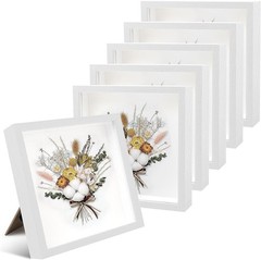 6 Pa 8 x 8 Inches Shadow Box Fre, 3D Wood Fre Memory Display Cases,1