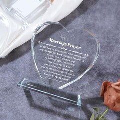 Wedding Gifts for Couples 2025, Marriage Prayer Plaque, Unique K9 Crystal with
