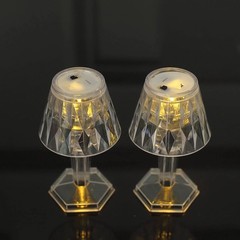 CLEAR 6 Mini 4.5″ Acrylic Crystal DESK LAMPS Decorative LED Lights Party Events