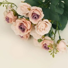 BLUSH 2 Bouquets 12″ Faux Open Roses Artificial FLOWER Bushes Party Events