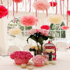 5pcs 6″-10″ Tissue Paper Pompoms Wedding Baby Shower Birthday Party Pom Poms Toy