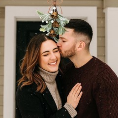 Tigeen Christmas Mistletoe Kiss Decor with Metal Bells and Bow Knots 8.6 Inch…