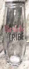 “Bride Tribe” Stemless Bridal Champagne Flute Glass 9.6oz Wedding Bridal Shower
