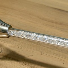Rhinestone Stem Champagne Flute Glam Wedding Glass Silver & Sparkles