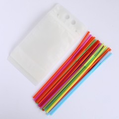 Clear 50 Plastic 12 oz Stand-up Drink Pouches Straws Party Events Decorations