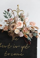 Artificial Flowers Combo Set Fake Flower Leaf Box with Brown & Nude Color
