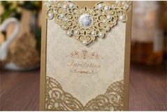 Gold Business Party Wedding Invitation Day Invite Card Laser Cut Personalised