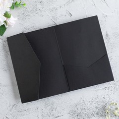 FEIYI 20 PCS Black Tri-fold Laser Cut Wedding 5.12 x 7.1 inches,