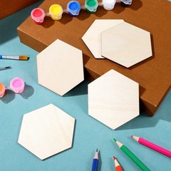 25Pcs Premium Wood Slices Hexagon Design Wooden Name Tags for Wedding Decoration
