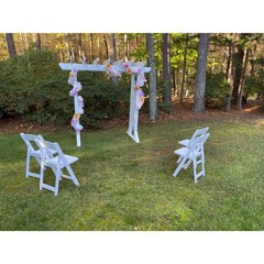 Wooden Wedding Arch Backdrop White Ceremony Arbor Handmade Large 8ft