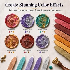 12 Pieces Sealing Wax Sticks with Wicks for Letter Seal Wax Stamp,Wedding Invita