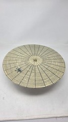 John Derian Threshold 12″ Round SPIDER Web Halloween cake stand Beige