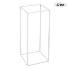 White 20 PCS Decoration Flower Stand For Wedding, Flower Stand 9.45*9.45*23.62in