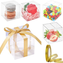 50pcs 5/6/7/8cm PVC Clear Square Shape Gift Boxes For Chocolate And Candies NEW